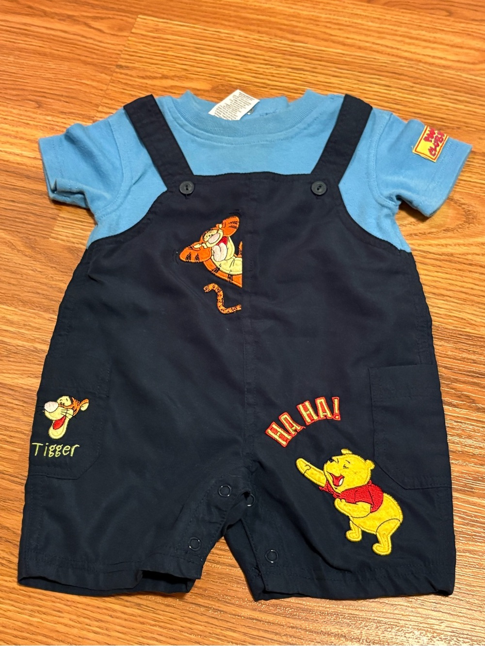 Blue & Navy Winnie the Pooh Tigger Toddler Shortall set